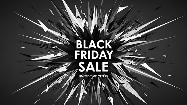 Dynamic abstract explosion promotional background for black friday sale event season - Powered by Adobe