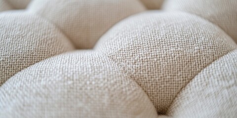 Close-up of a boneless couch lounge with a textured, beige fabric surface. The design features soft, rounded cushions that create a cozy appearance.