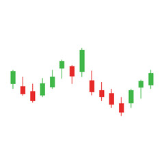 Illustration of candlestick trading charts, stock market business candlestick charts