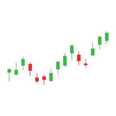 Illustration of candlestick trading charts, stock market business candlestick charts