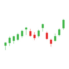 Illustration of candlestick trading charts, stock market business candlestick charts