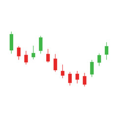Illustration of candlestick trading charts, stock market business candlestick charts