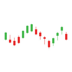 Illustration of candlestick trading charts, stock market business candlestick charts