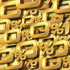 word font gold 0% large, small, gold letters stacked on top of each other as a gold and brown background, decor, fashion, banner