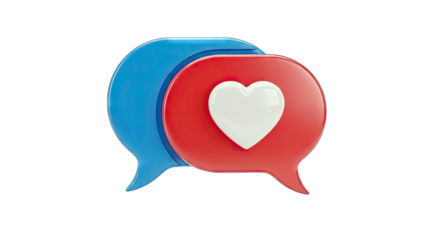 Chat Bubbles with Heart Icon: Social Media Concept