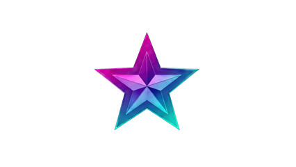 Fototapeta premium Colorful Star Icon on White Background