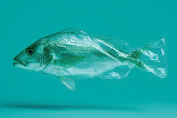 Fototapeta premium Photography of a Large Fish Sculpture Created from Used Plastic Bottles