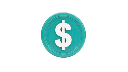 Obraz premium Dollar Coin Symbol on Turquoise Background