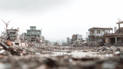 Devastation Aftermath: A Glimpse into a City's Ruins After a Cataclysm