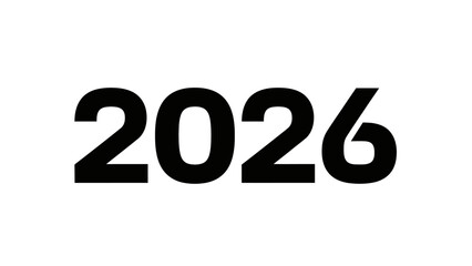 Bold black 2026 typography against a clean white background