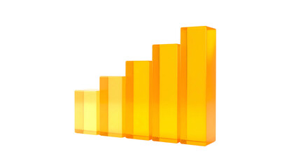 Fototapeta premium Golden bars rising, representing signal strength, against a stark black background