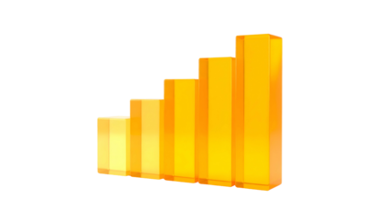 Golden bars rising, representing signal strength, against a stark black background
