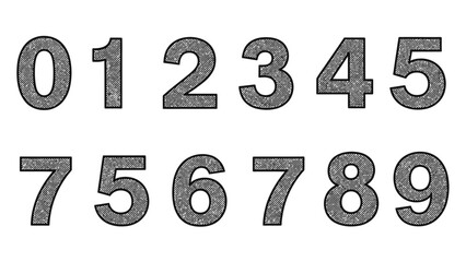 Isolated digital number set for education and design projects