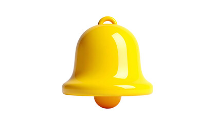 3D rendered, bright yellow bell on a black background; notification, alert concept