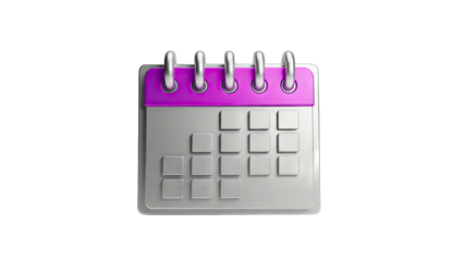 Calendar Icon on White Background