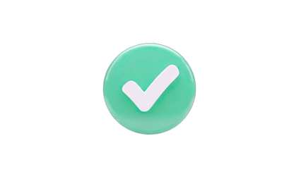 Checkmark Icon on Green Circle: Approval Concept