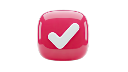 Checkmark Icon on Pink Button - Confirmation Concept