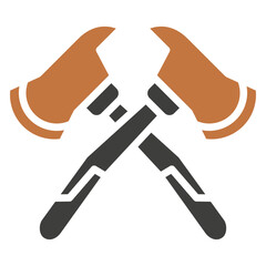Axe Dual Tone Icon Mini Illustration, Use For Modern Concept, Print, Ui, Ux Kit, Web And App Development. Vector Related To Firefighter, Rescue And More