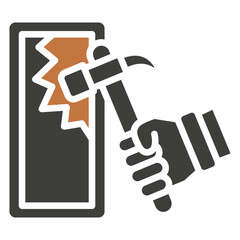 Break Hammer Dual Tone Icon Mini Illustration, Use For Modern Concept, Print, Ui, Ux Kit, Web And App Development. Vector Related To Firefighter, Rescue And More
