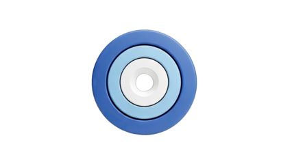 Concentric Circles in Blue, Light Blue and White on White Background