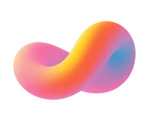 Abstract futuristic gradient glow, Isolated on white and transparent background