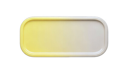 Empty Yellow Tray on White Background
