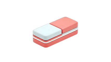 Eraser Isolated on White Background: School Supplies Concept