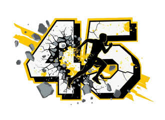 silhouette illustration of a runner poster