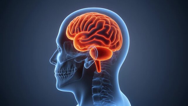 3D rendered medical animation of a man's hippocampus