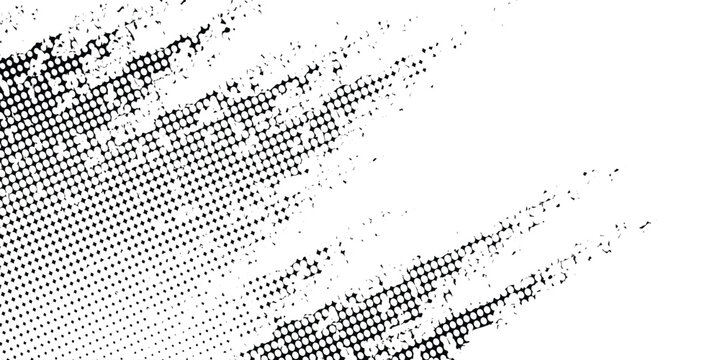 Black brush strokes and dots. Creative brush strokes isolated on a white background, freehand drawing. Uneven strokes with jagged edges. Vector illustration.