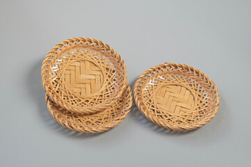 竹編み細工の来客用茶托