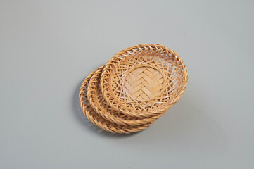 竹編み細工の来客用茶托