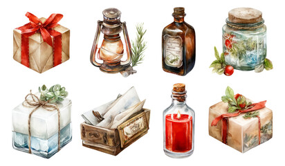 Colorful Collection of Survival Items for Arctic Expedition in Textured Pastel Style