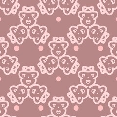 Obraz premium Cute Seamless Doodle Line Art Pattern