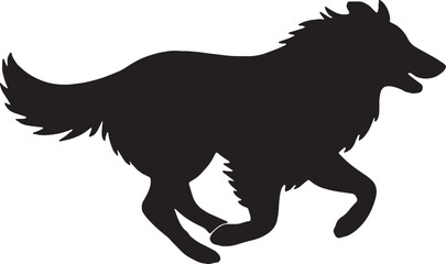 Silhouette of a running collie dog a dynamic and striking visual