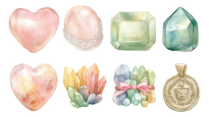 Romantic Watercolor Keepsakes and Heirlooms in Soft Pastel Tones