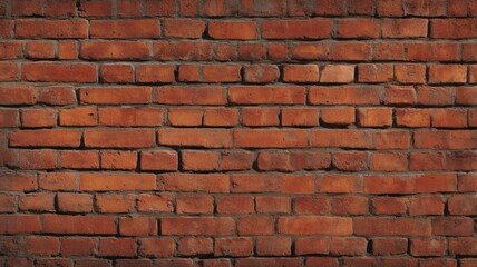 Fototapeta premium Textured red brick wall in warm lighting. AI generated