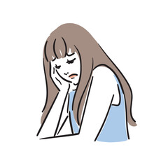 落ち込んでいる若い女性
