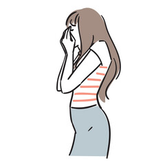 落ち込んでいる若い女性