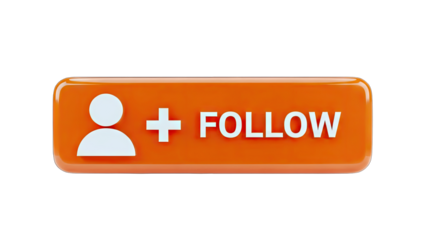 Follow Button with User Icon on Orange Background