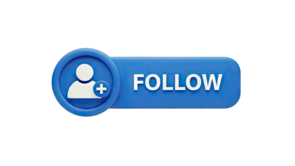 Follow Button with User Icon on White Background