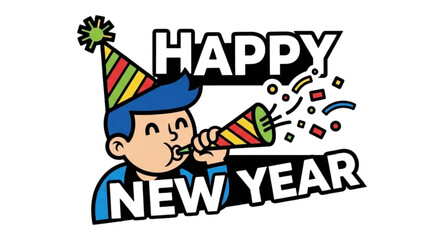 Happy new year sticker