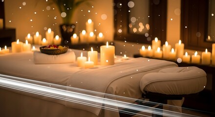 Serene Spa Sanctuary - Candles and Relaxation for Wellness.