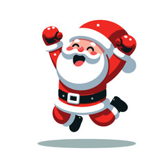 Santa Jumping Vector Illustration Design