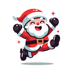 Santa Jumping Vector Illustration Design