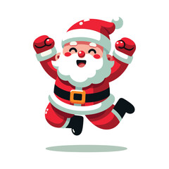 Santa Jumping Vector Illustration Design
