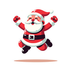 Santa Jumping Vector Illustration Design