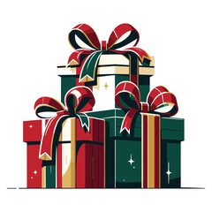 Stack Of Christmas Presents Vector Illustration Design