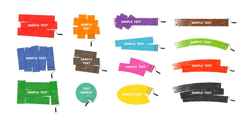 ペイントローラーで描いた見出し・フレーム素材セット