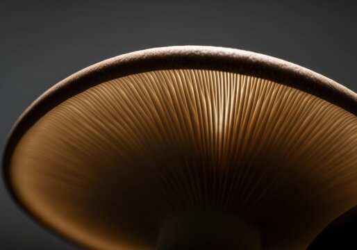 Abstract Rhythm of Mushroom Gill Shadows in Macro